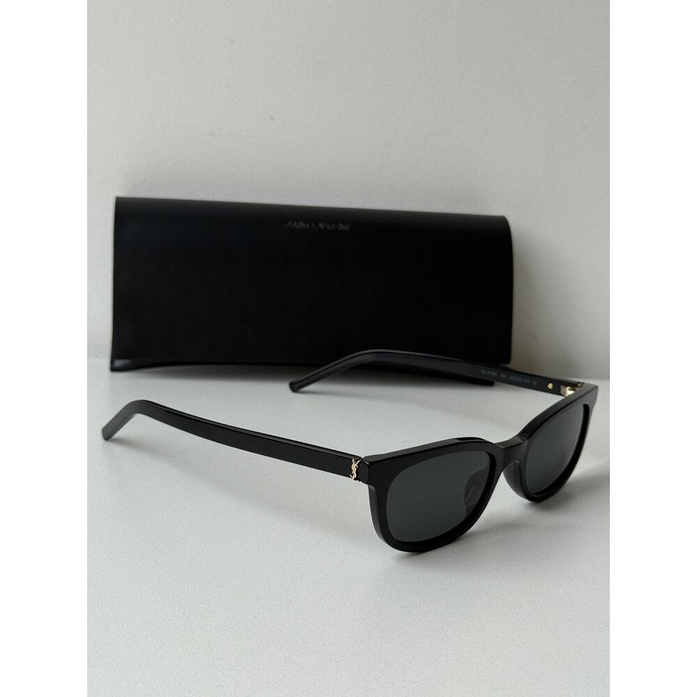 NEW Saint Laurent SL M160 Black Slim Unisex Sunglasses $580 - Picture 5 of 7